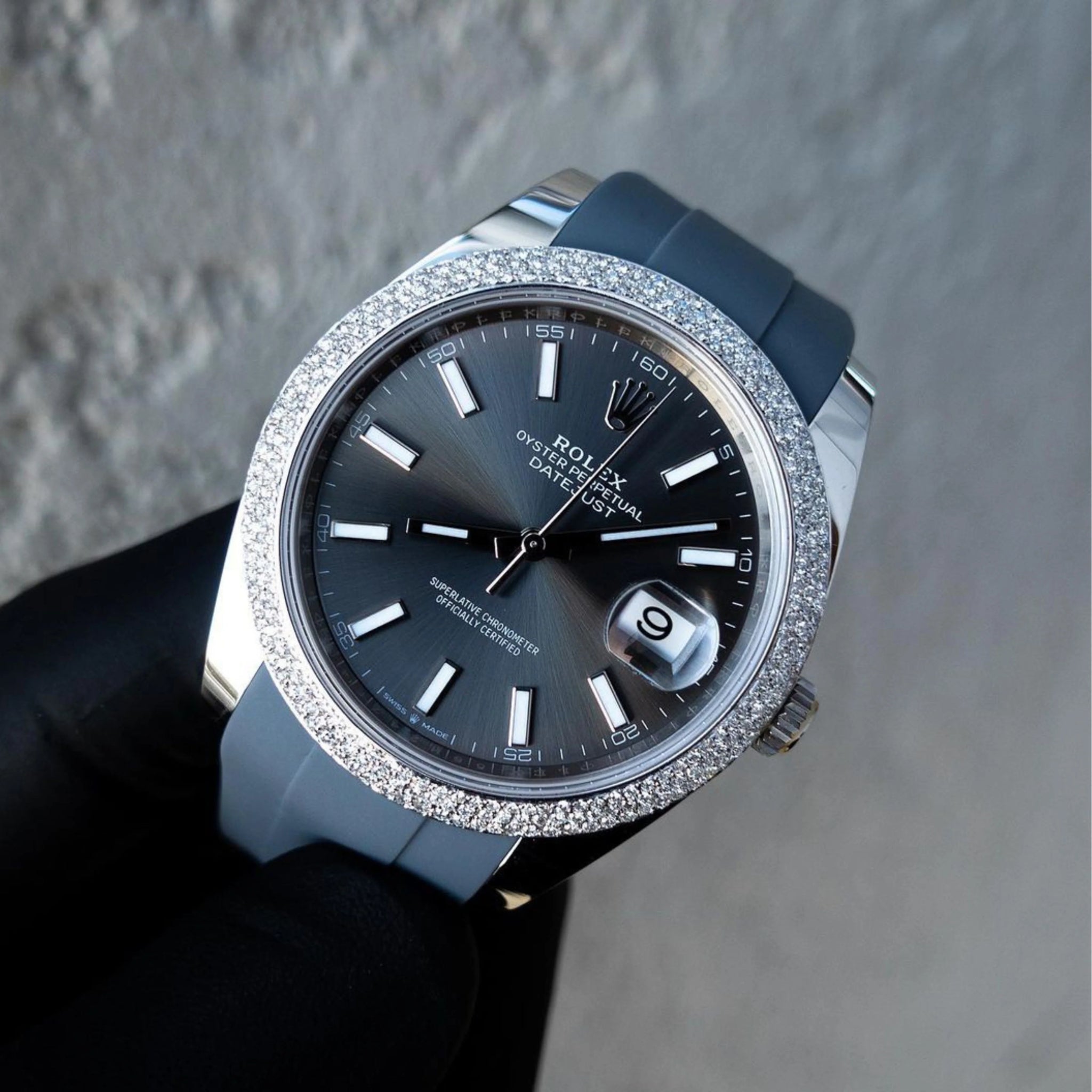 Kautschukarmband für Rolex Datejust 41mm – Grau - Helvetus DE