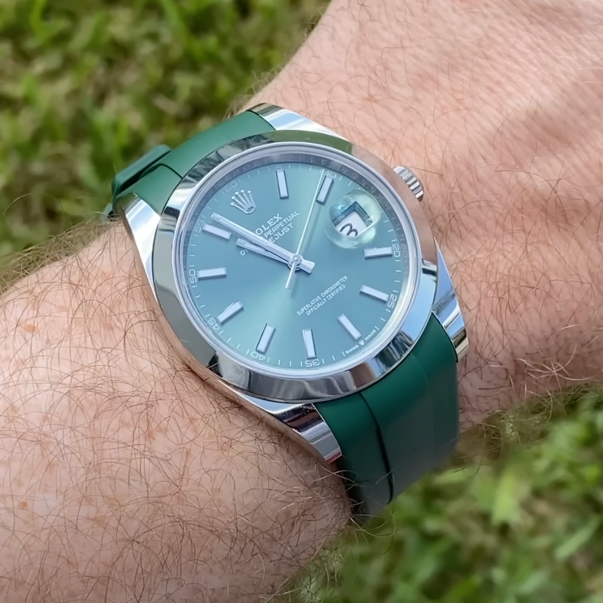 Kautschukarmband für Rolex Datejust 41mm – Grün - Helvetus DE