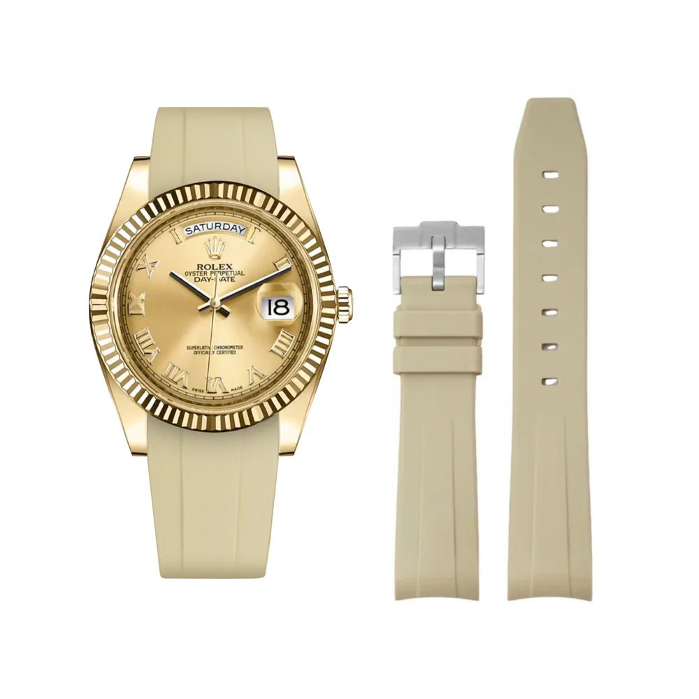 Kautschukarmband für Rolex Day - Date II 41mm – Beige - Helvetus DE