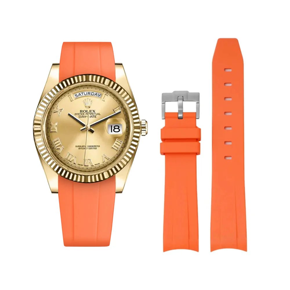 Kautschukarmband für Rolex Day - Date II 41mm – Orange - Helvetus DE