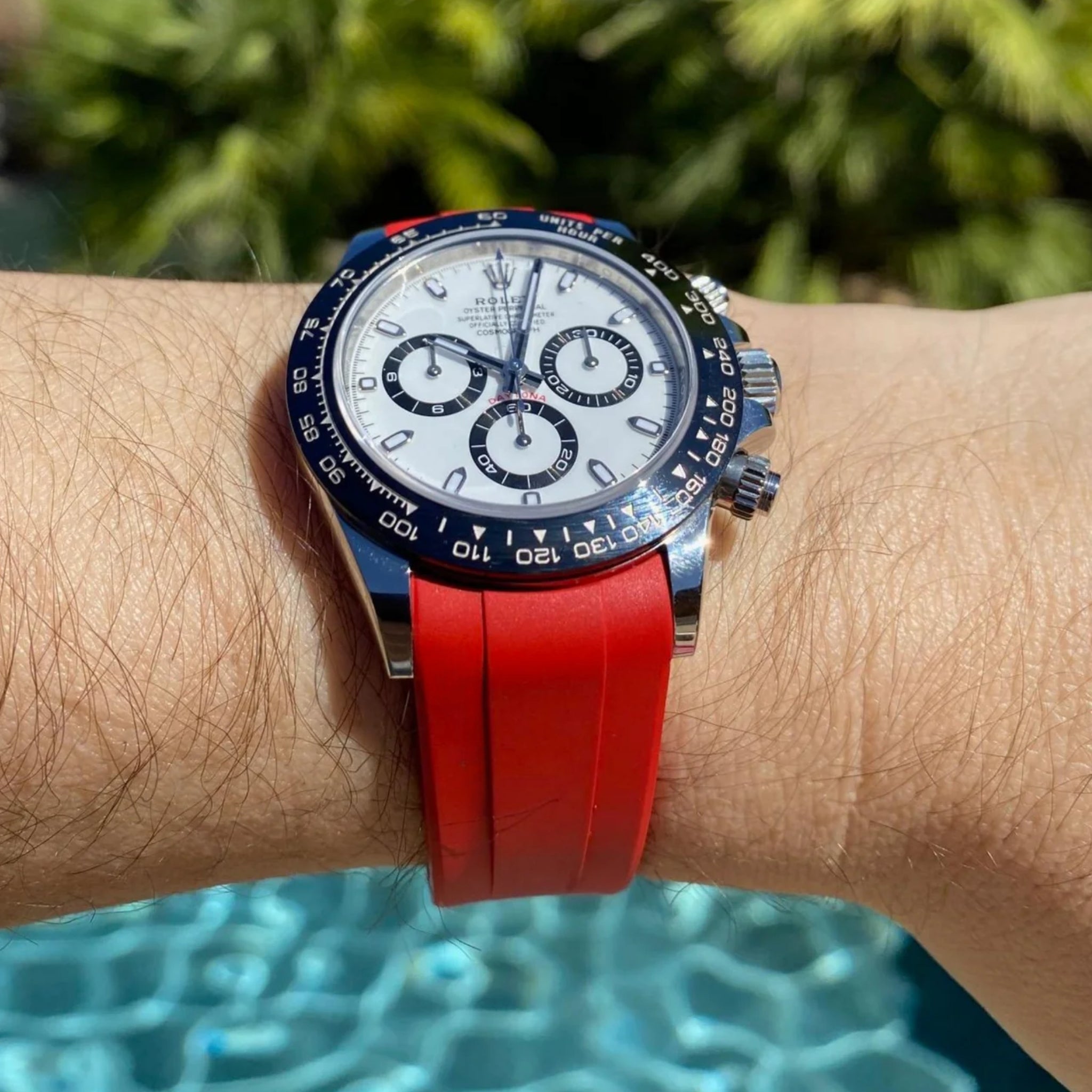 Kautschukarmband – für Rolex Daytona – Rot - Helvetus DE