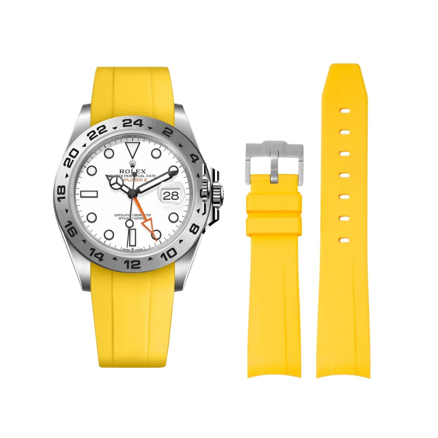 Kautschukarmband für Rolex Explorer II – Gelb - Helvetus DE