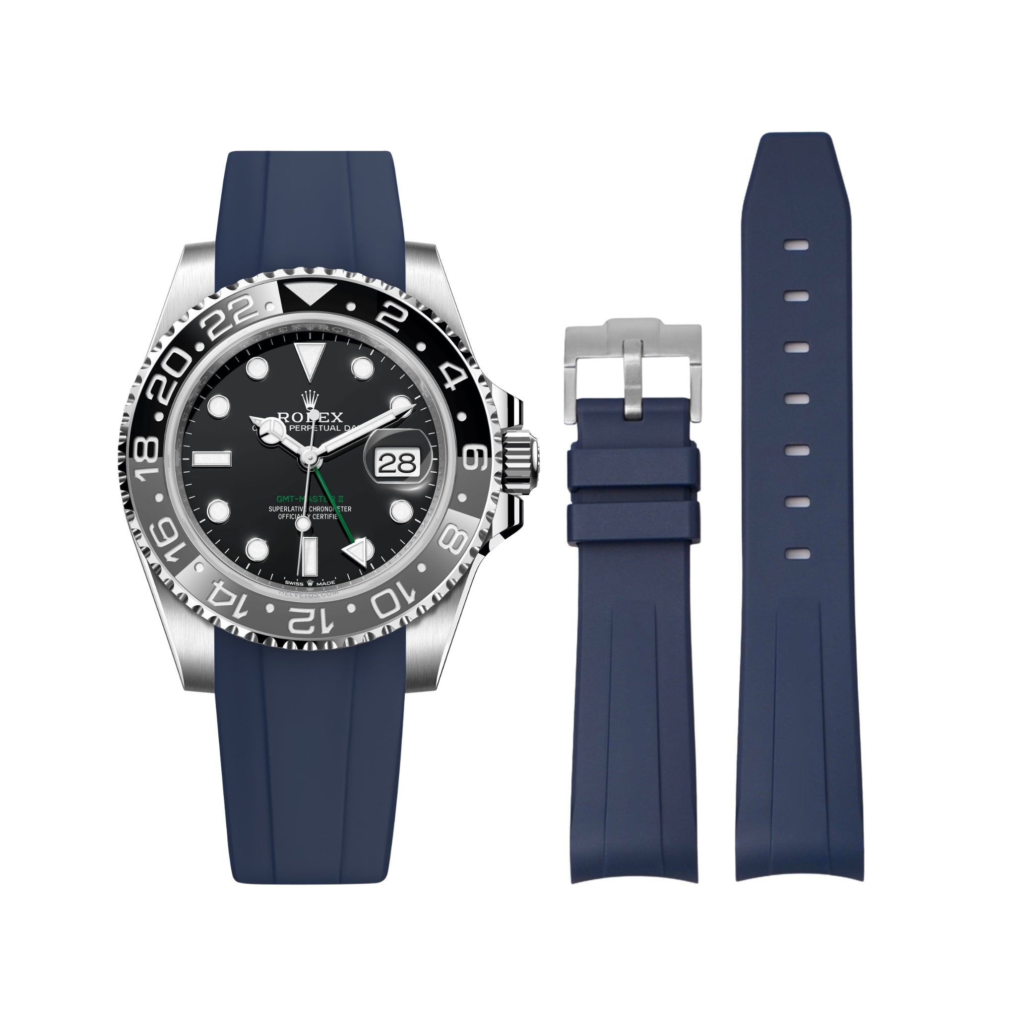 Kautschukarmband für Rolex GMT - Master II – Dunkel Blau - Helvetus DE