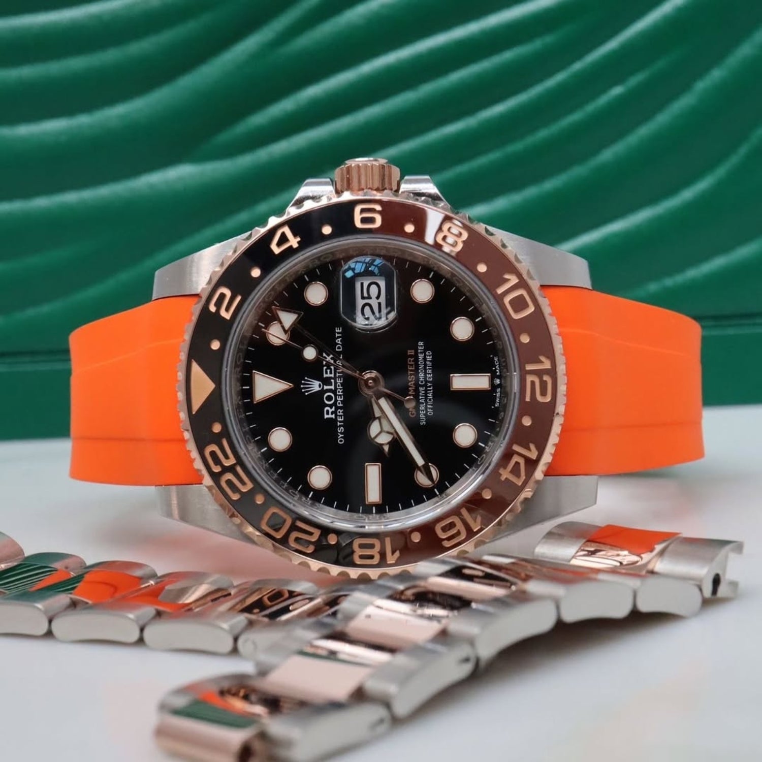 Kautschukarmband für Rolex GMT - Master II – Orange - Helvetus DE