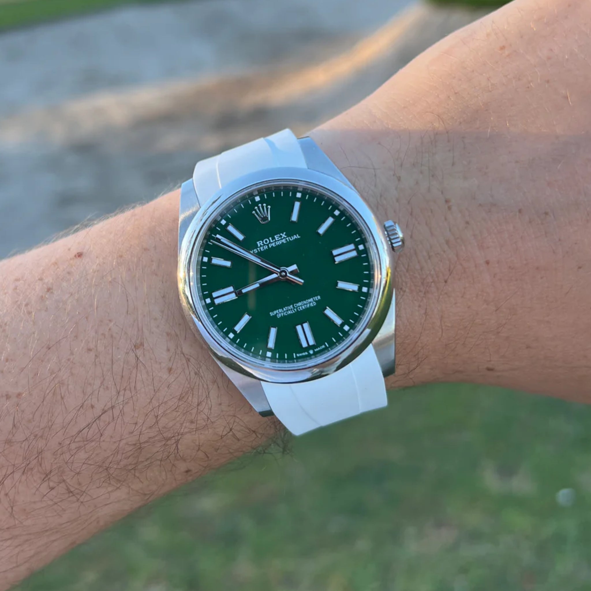 Kautschukarmband für Rolex Oyster Perpetual 41mm – Weiss - Helvetus DE