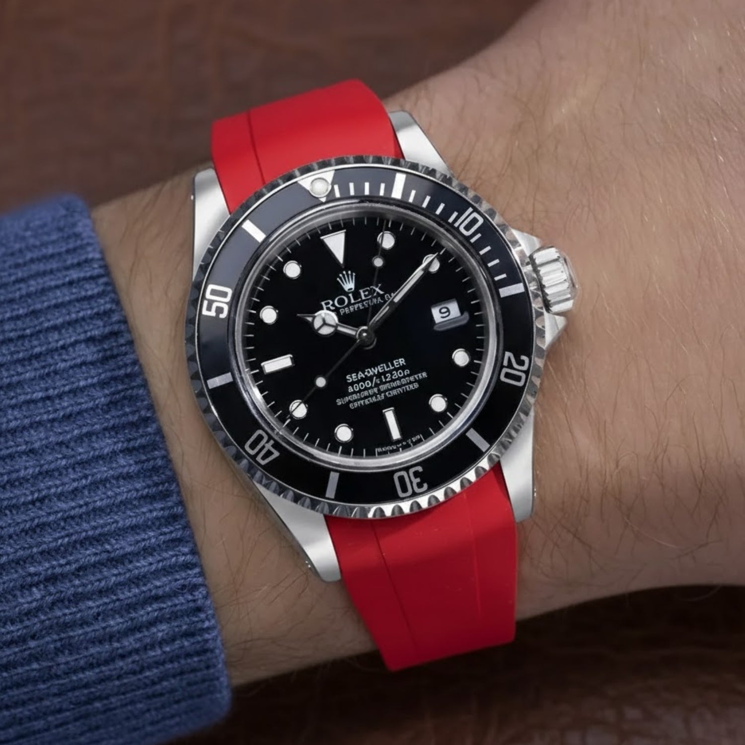 Kautschukarmband für Rolex Sea - Dweller – Rot - Helvetus DE