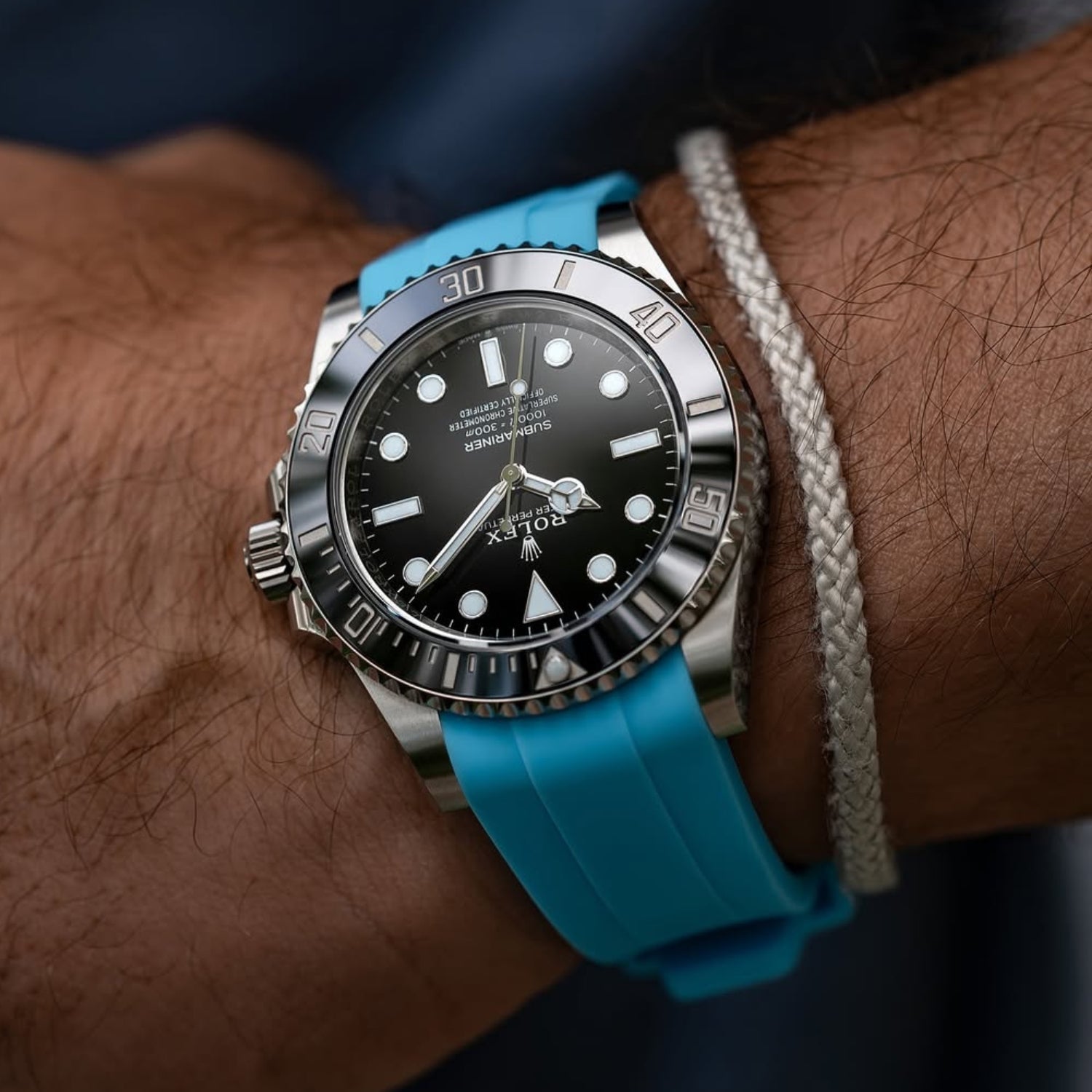 Kautschukarmband – für Rolex Submariner – Hell Blau - Helvetus DE