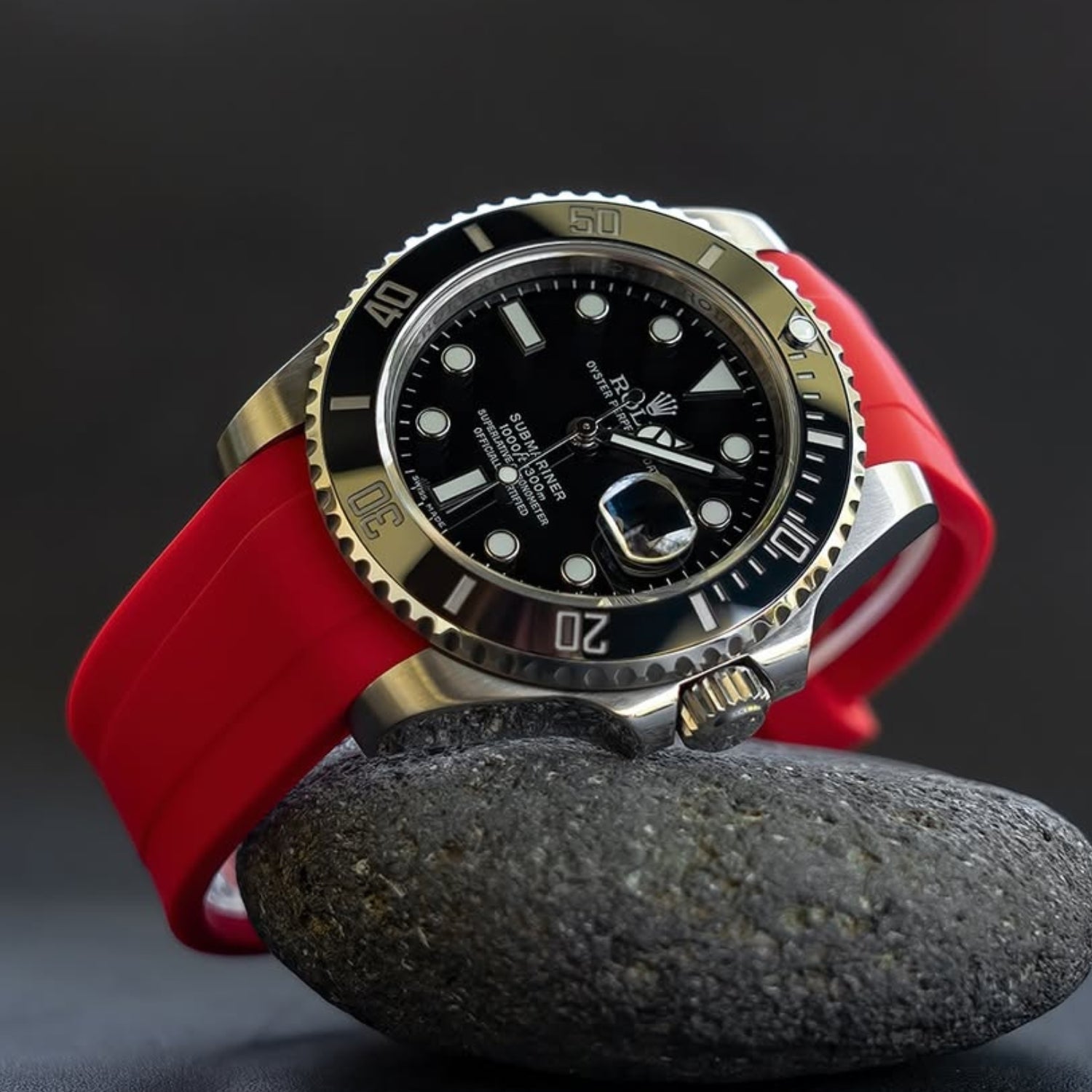 Kautschukarmband – für Rolex Submariner – Rot - Helvetus DE