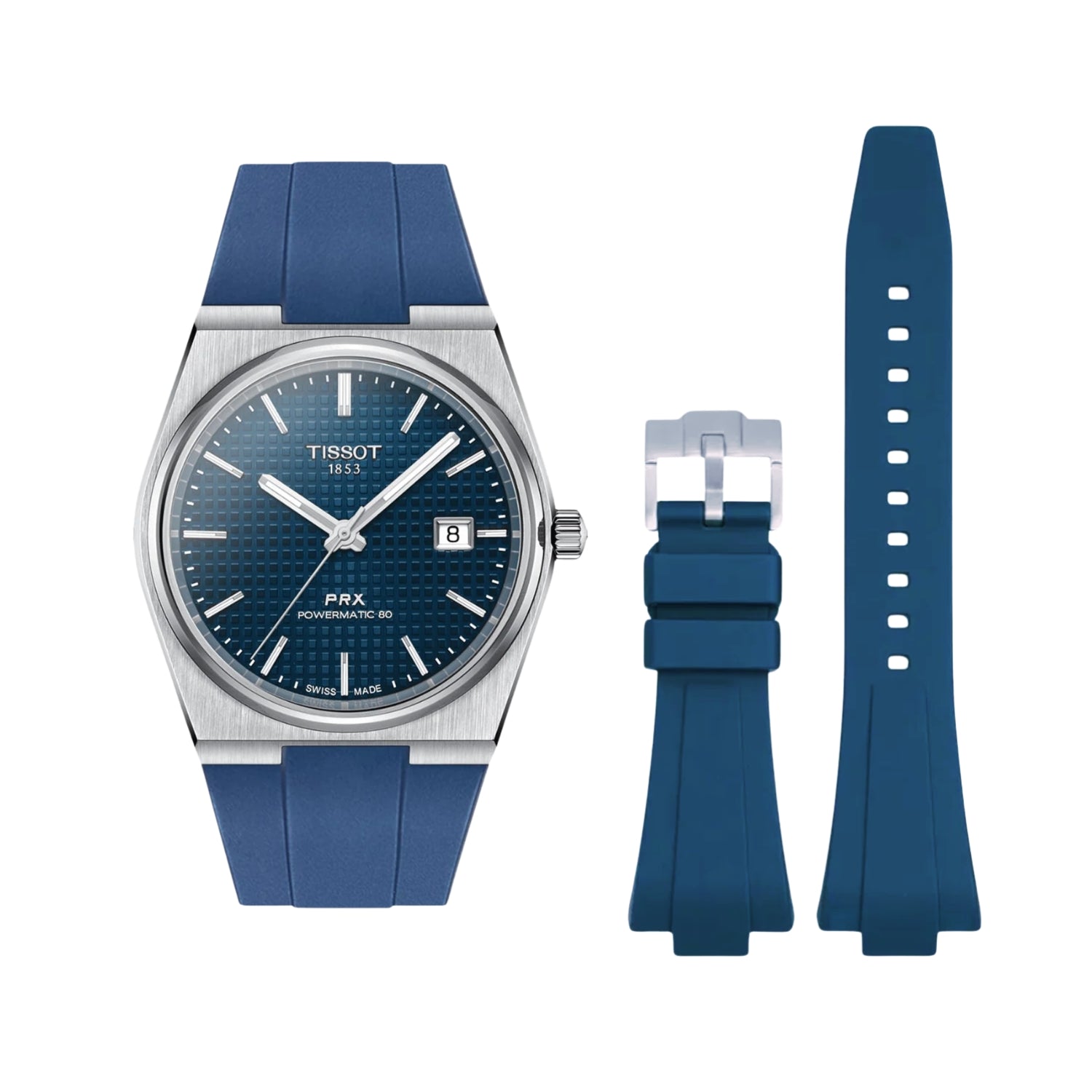 Kautschukarmband – Für Tissot PRX – Dunkel Blau - Helvetus DE