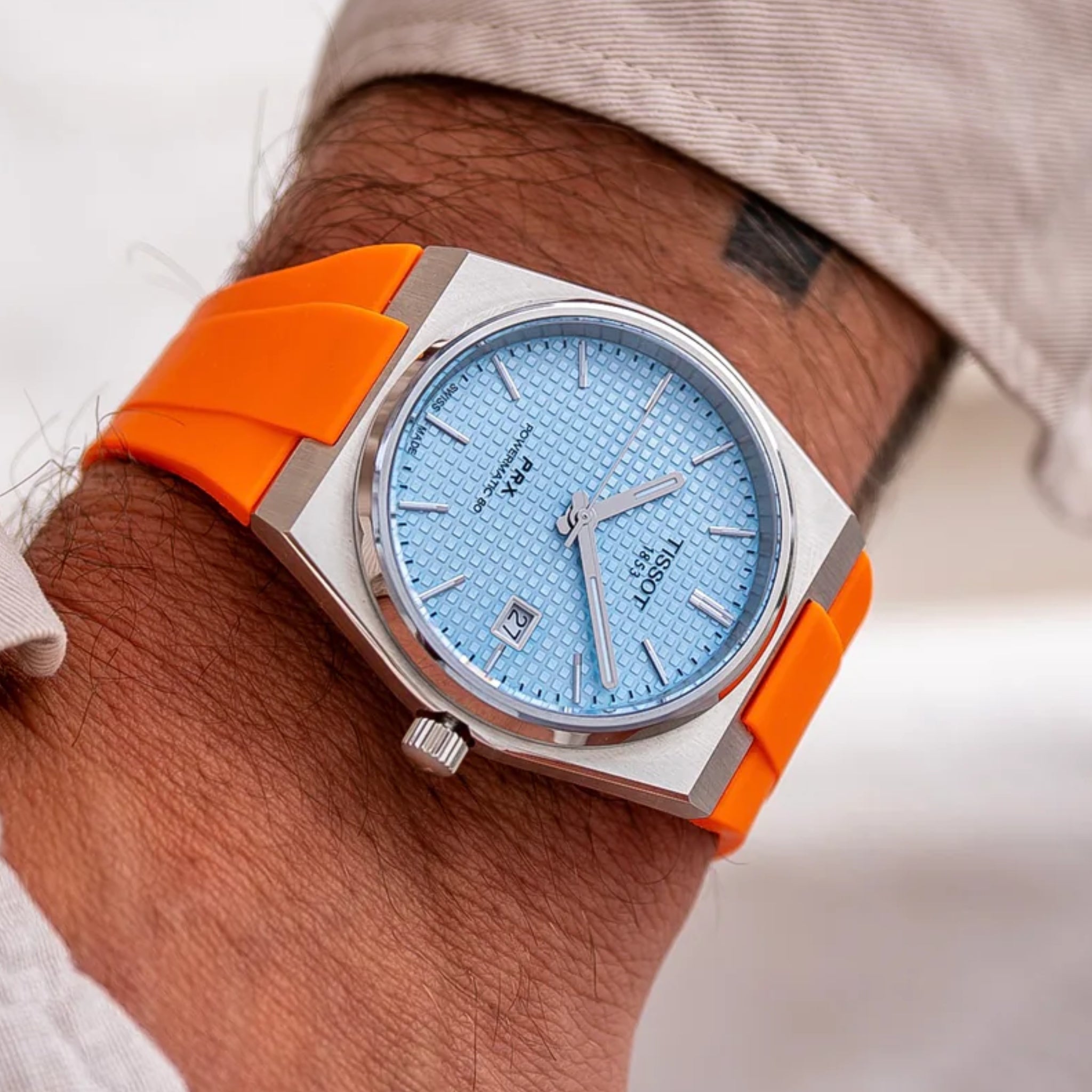 Kautschukarmband – Für Tissot PRX – Orange - Helvetus DE