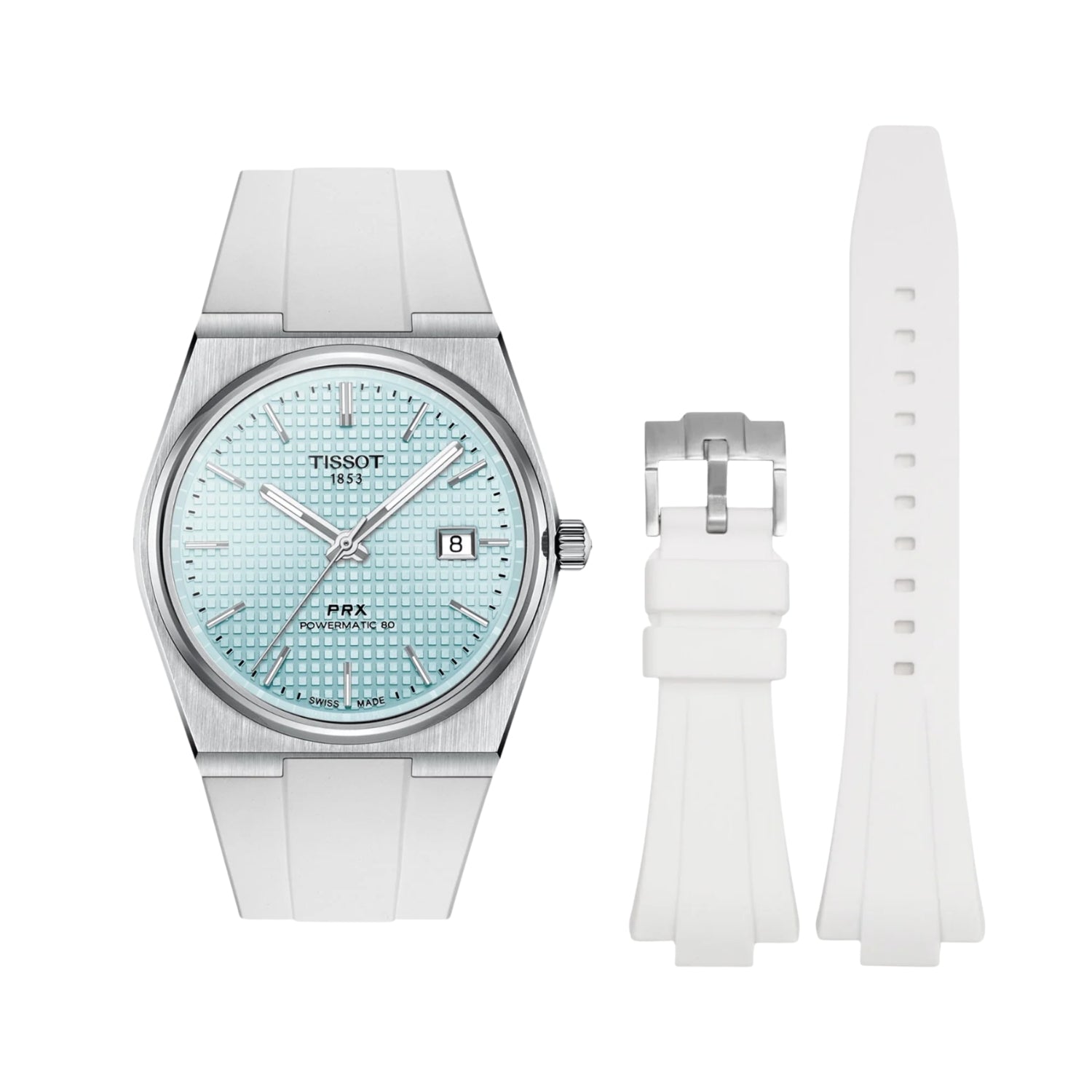 Kautschukarmband – Für Tissot PRX – Weiss - Helvetus DE