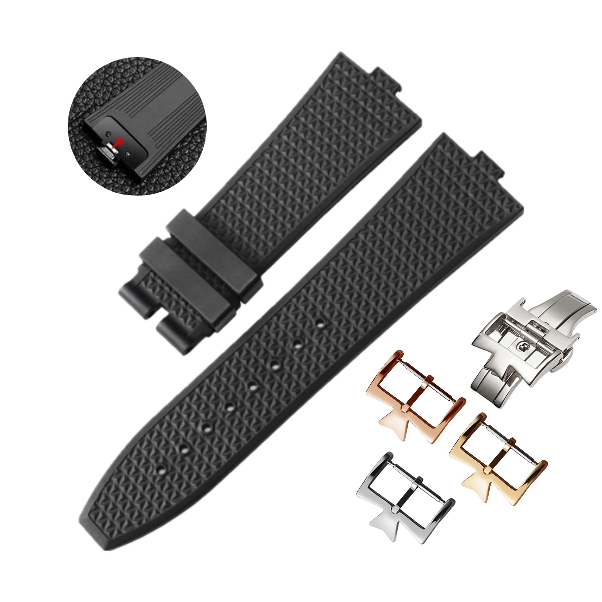 Kautschukarmband – für Vacheron Constantin Overseas – Schwarz - Helvetus DE