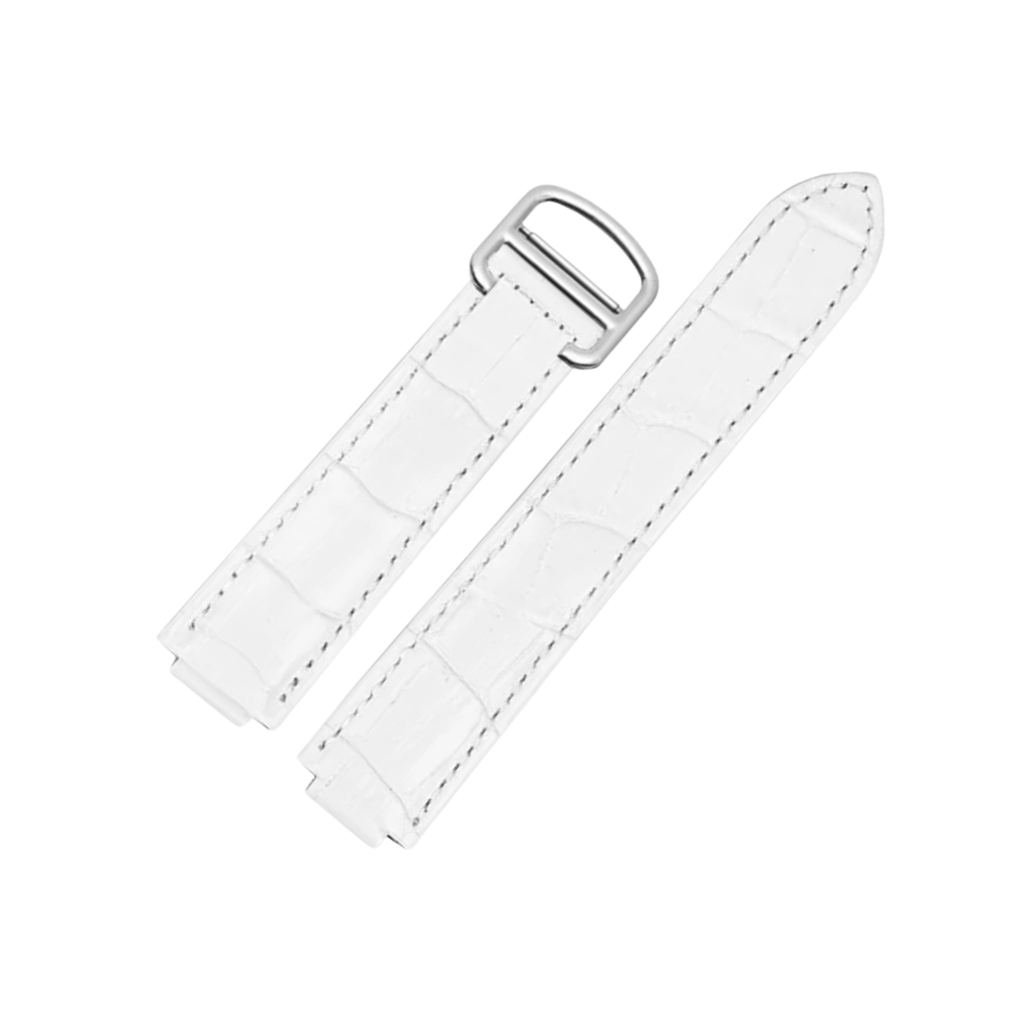 Leder Armband für Cartier Ballon Bleu – Weiss - Helvetus DE