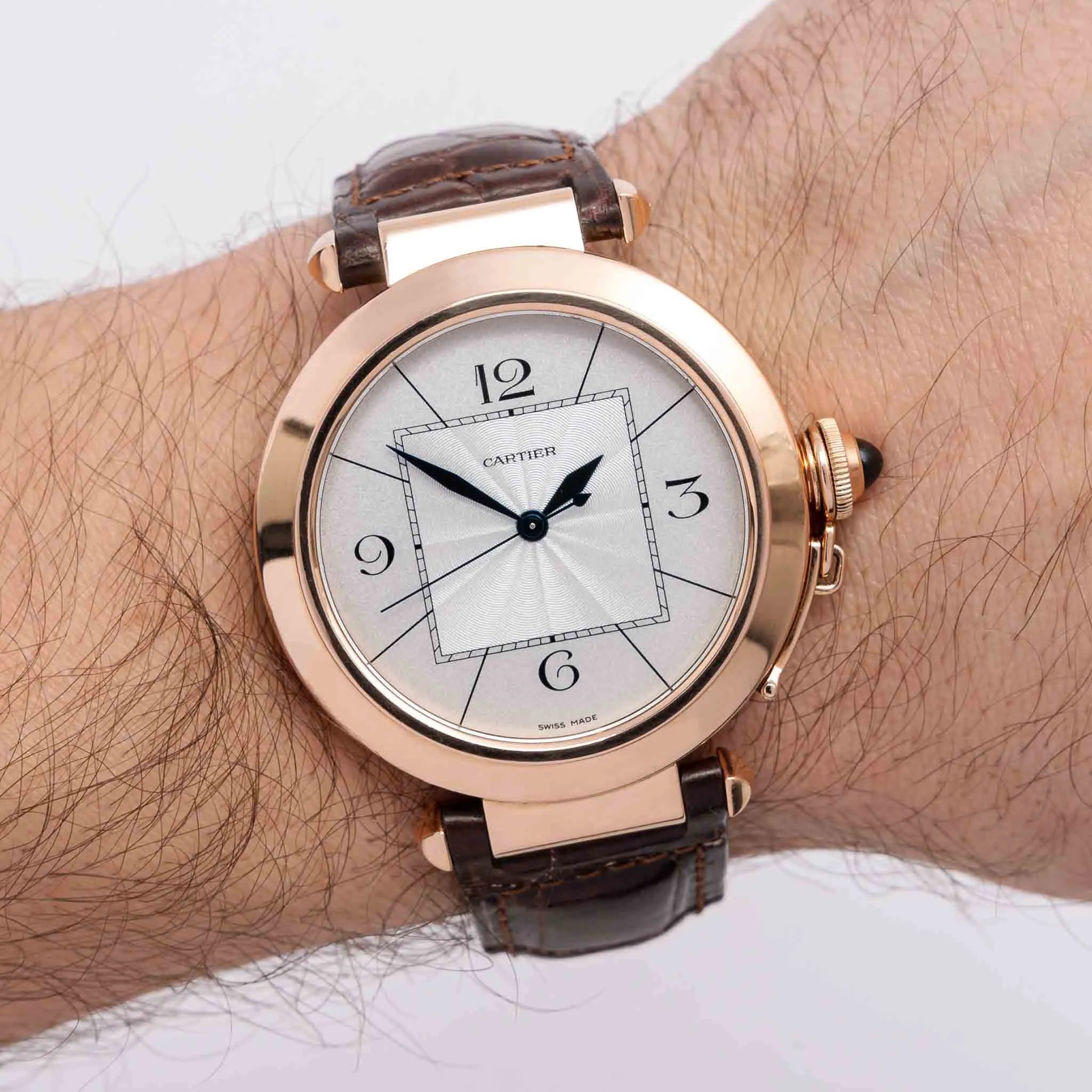 Leder Armband - für Cartier Pasha - Braun - Helvetus DE