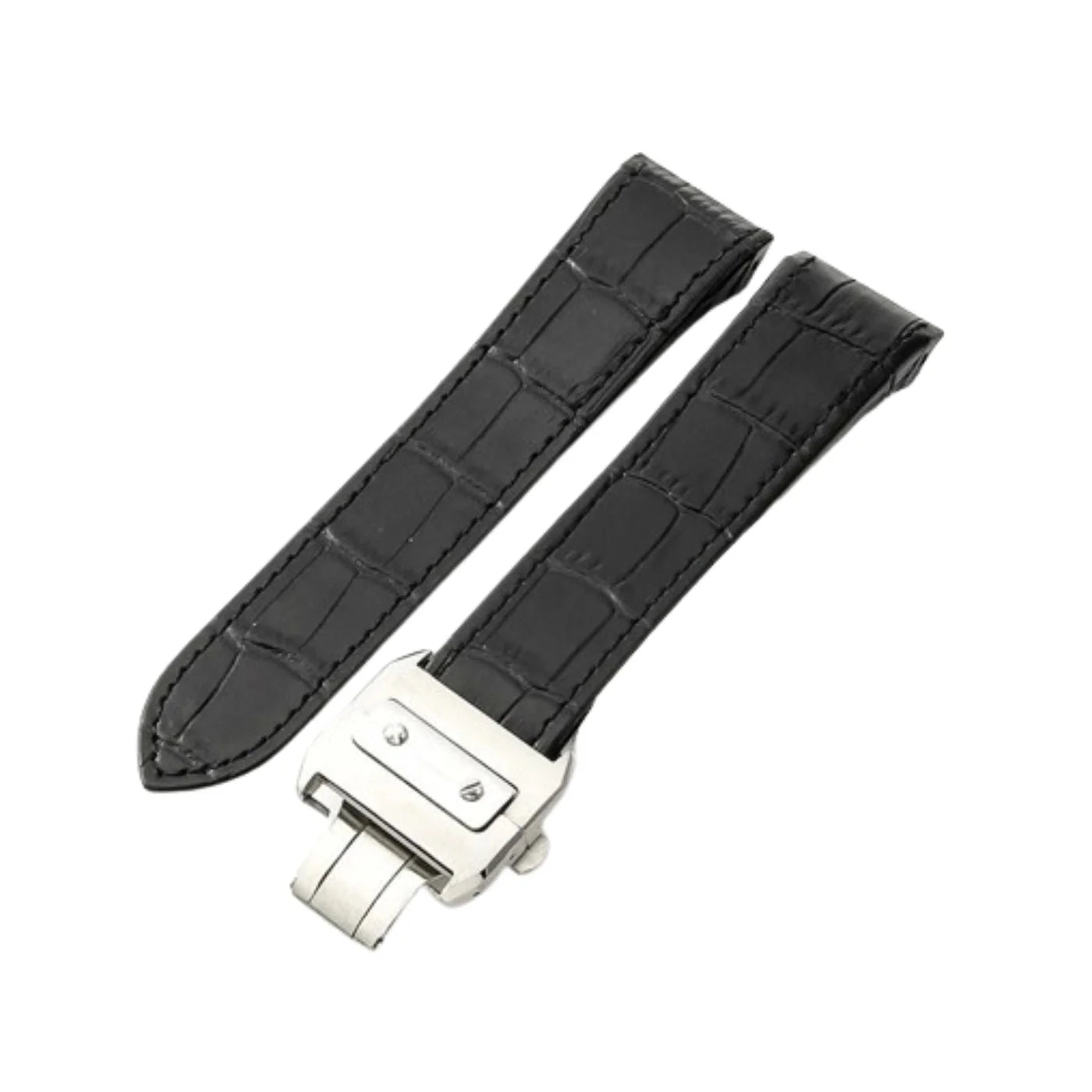 Leder Armband - für Cartier Santos 100 - Schwarz - Helvetus DE