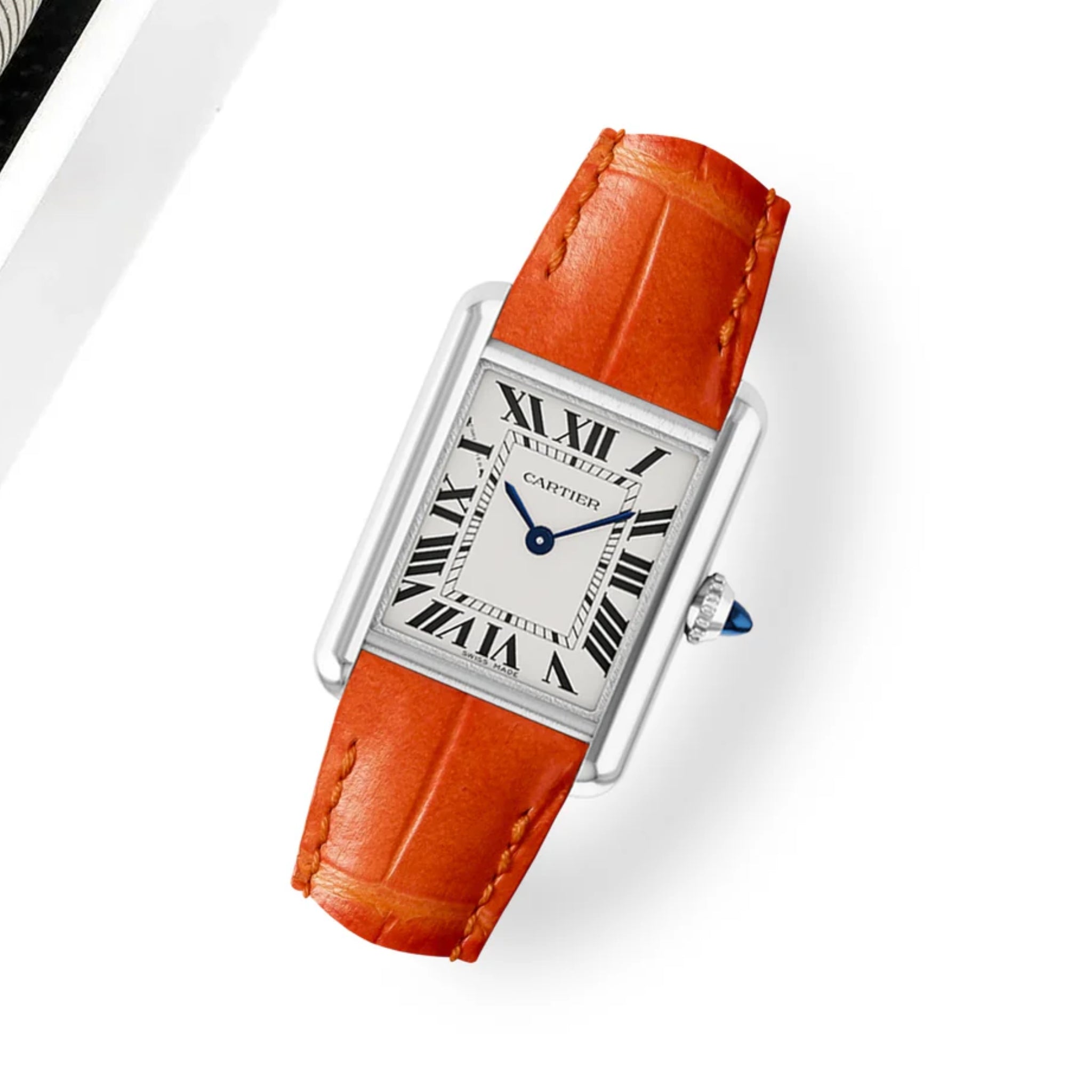 Leder Armband - für Cartier Tank - Orange - Helvetus DE