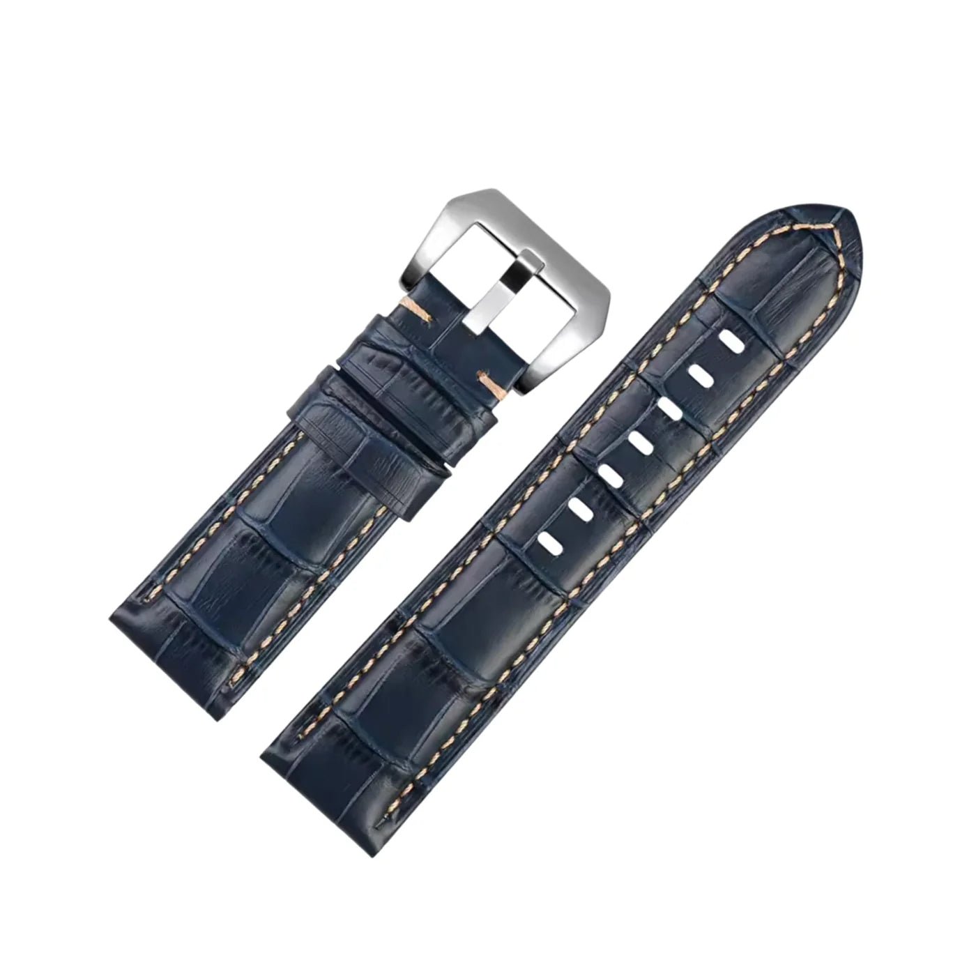 Leder Muster Armband - Für Panerai - Blau/Weiss - Helvetus DE