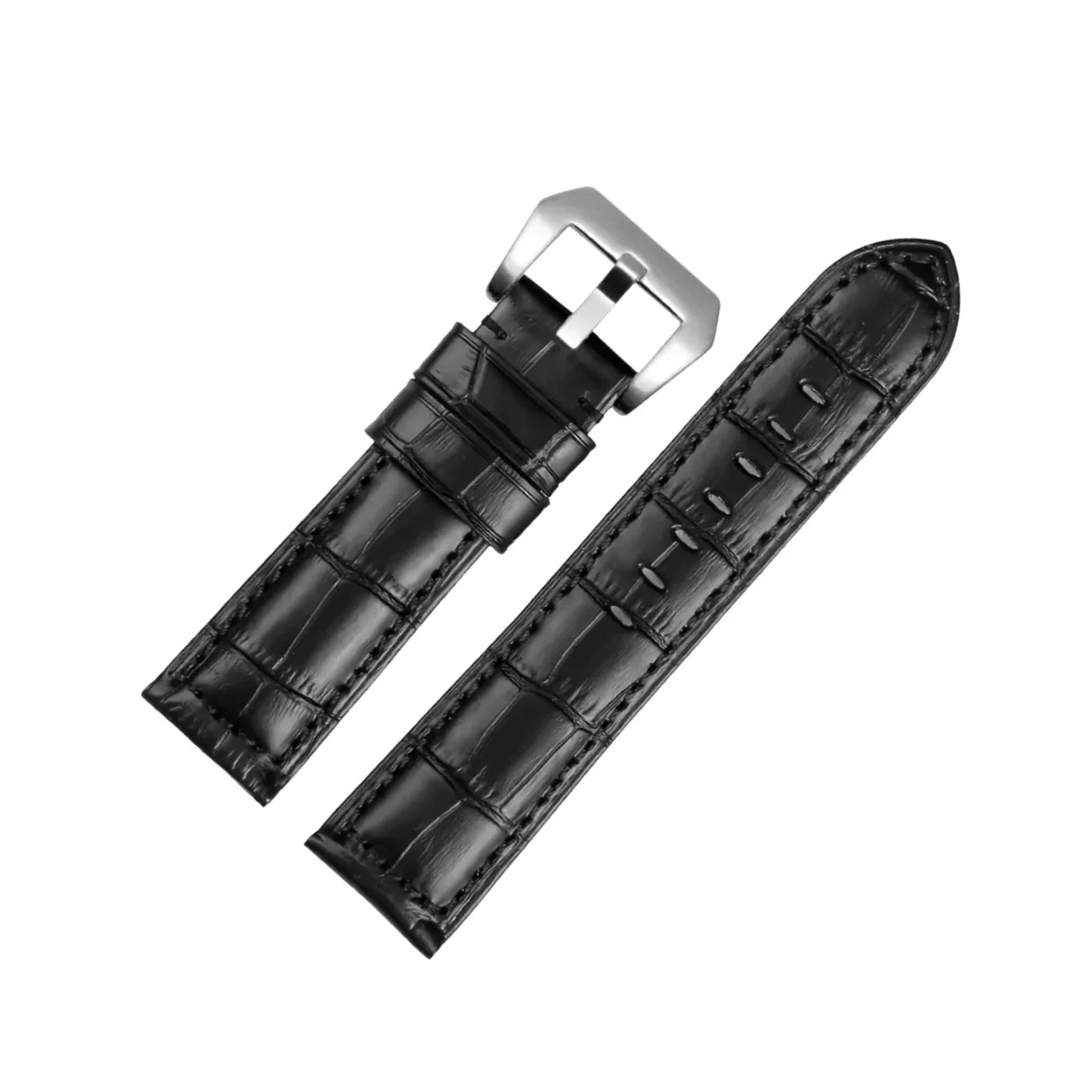 Leder Muster Armband - Für Panerai - Schwarz - Helvetus DE