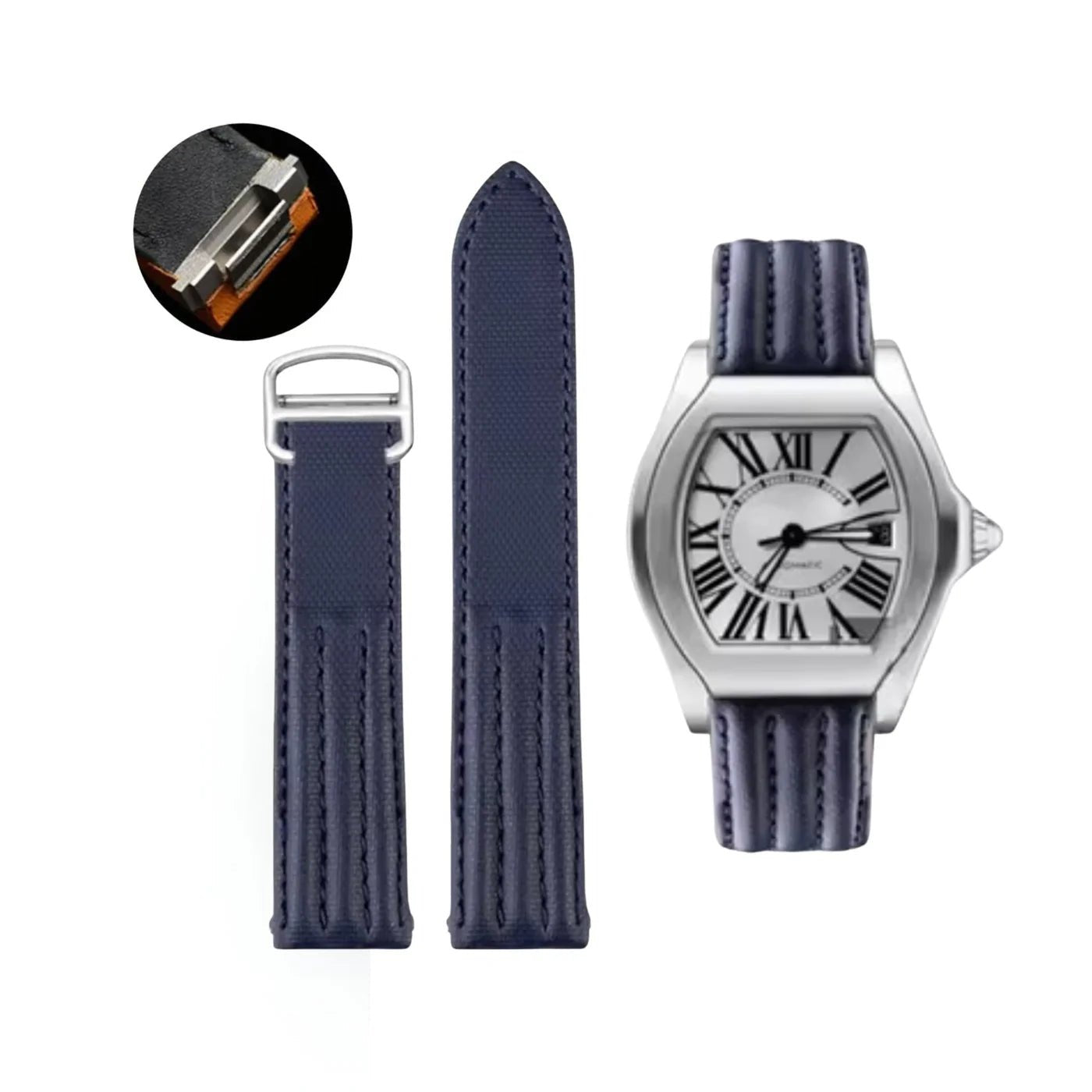 Nylon Strap - For Cartier Roadster - Navy Blue - Helvetus DE