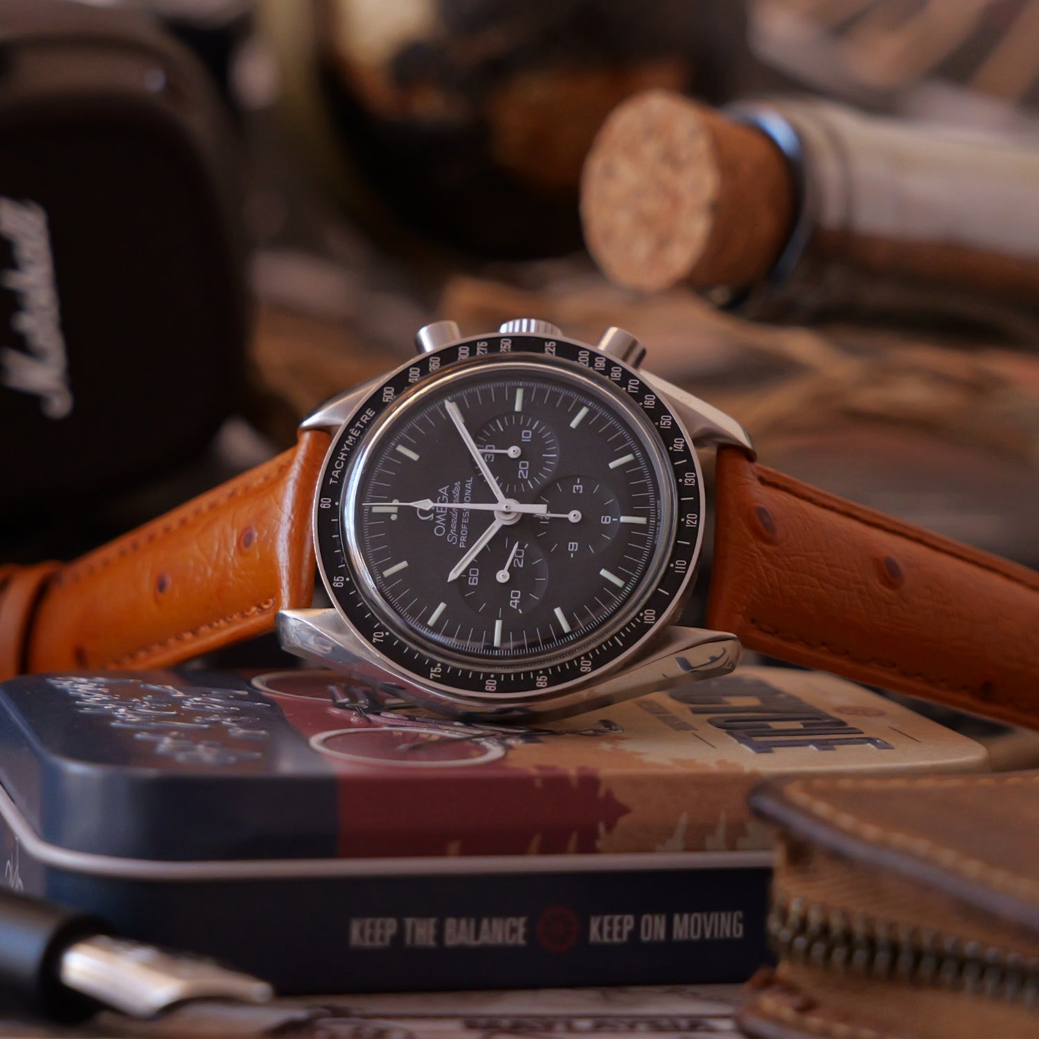 Oranges Strauss Leder Uhrenarmband – Handgefertigtes Ersatzband – Helvetus® - Helvetus DE