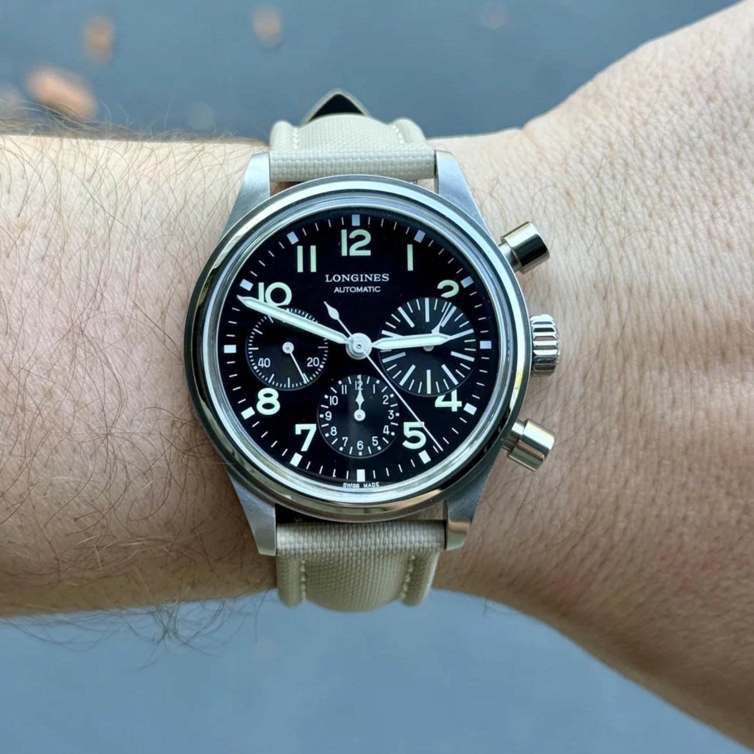 Sailcloth Armband – FKM Kautschuk – Beige/Weiss – MarinerTex™ von Helvetus® - Helvetus DE