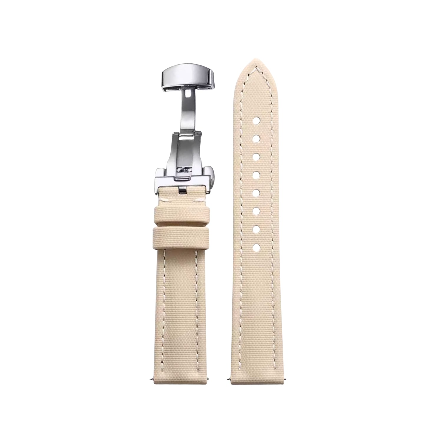 Sailcloth FKM Kautschuk Armband – Beige/Weiss – MarinerTex™ von Helvetus® - Helvetus DE