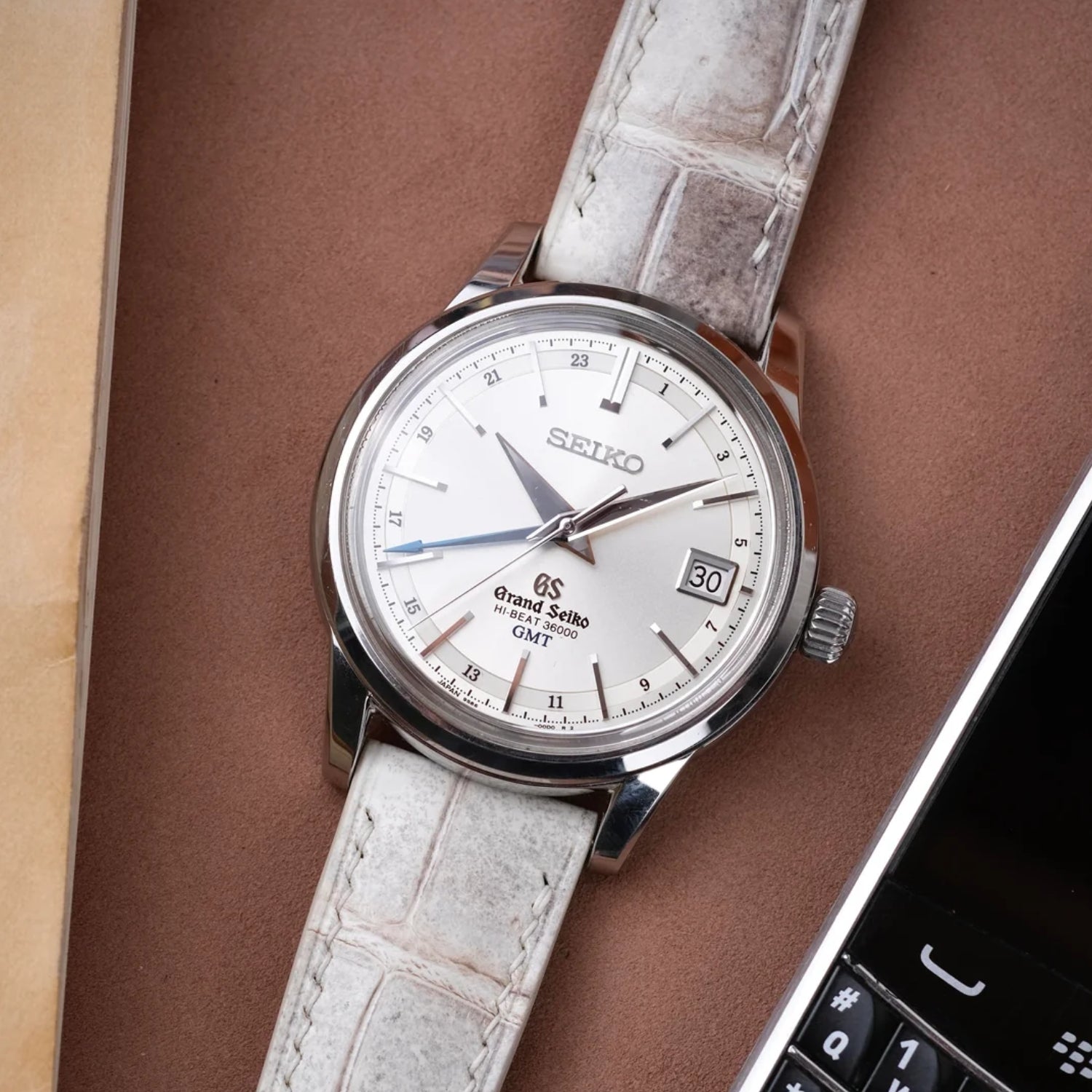 Pulseira de relógio em couro de crocodilo branco – Pulseira de substituição feita à mão – Helvetus®